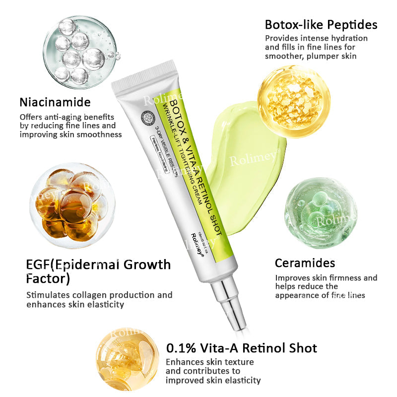 ⌛💫🪄Made and shipped from Australia 💫Rolimey® Botox & Vita-A Retinol Shot Wrinkle-Lift Tightening cream - Last Day Promotion 70% OFF