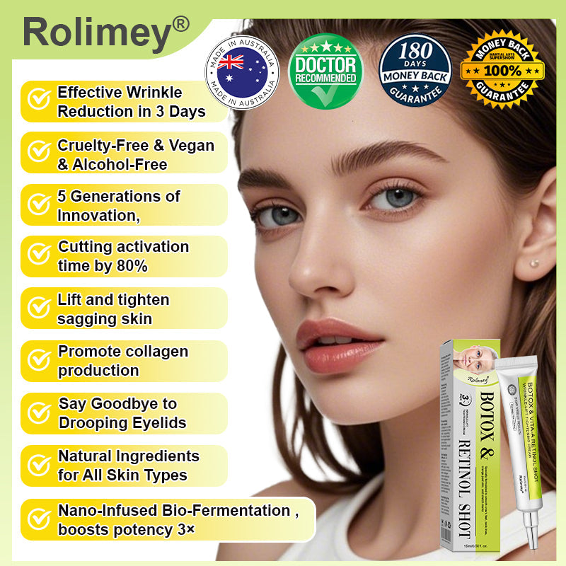 ⌛💫🪄Made and shipped from Australia 💫Rolimey® Botox & Vita-A Retinol Shot Wrinkle-Lift Tightening cream - Last Day Promotion 70% OFF