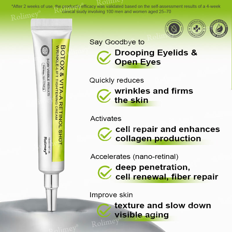 ⌛💫🪄Made and shipped from Australia 💫Rolimey® Botox & Vita-A Retinol Shot Wrinkle-Lift Tightening cream - Last Day Promotion 70% OFF