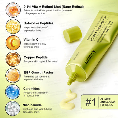 🪄🌟Rolimey® Multi-Peptide Retinol Shot Age-Reset Wrinkle-Lift Cream