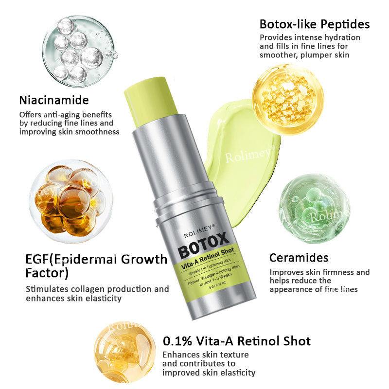 👨‍⚕️Made and shipped from the Australia💫Rolimey® Botox & Vita-A Retinol Shot Wrinkle-Lift Tightening stick- Last Day Promotion 70% OFF
